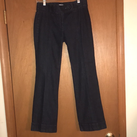 Petite LOFT dress jeans w/faux cuff+button accents - Picture 2 of 5